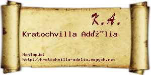 Kratochvilla Adélia névjegykártya
